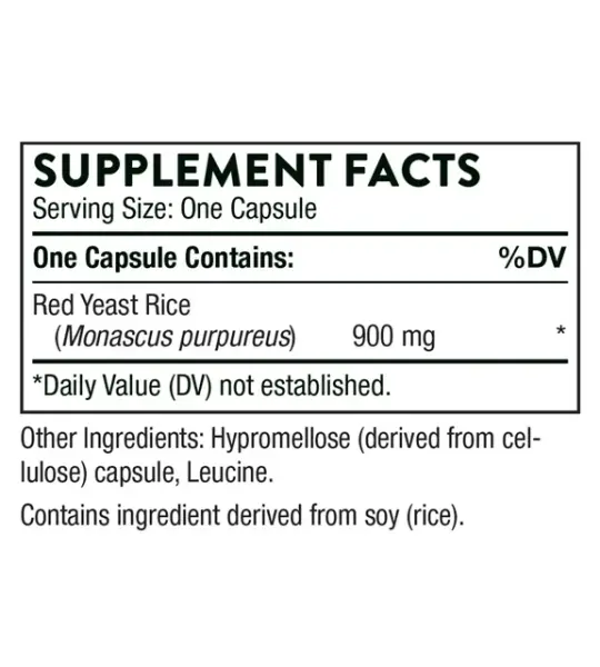 Thorne Choleast-900-900mg Red Yeast Rice Extract Capsules