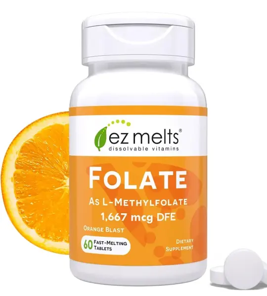 EZ Melts Folate L-5 Methylfolate 667mcg Tablets