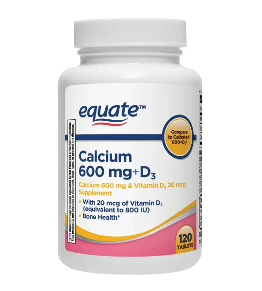 Equate Calcium 600 mg +D3 Tablets