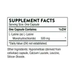 Thorne Lysine 500 mg Capsules