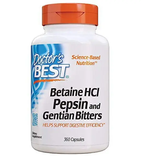 Doctor's Best Betaine HCL Pepsin Gentian Bitters Capsules