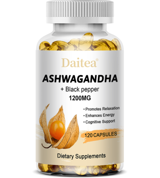 Daitea Ashwagandha + Black Pepper 1200mg Capsules