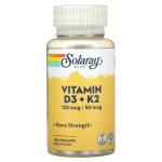 Solaray Vitamin D3 + K2 Capsules