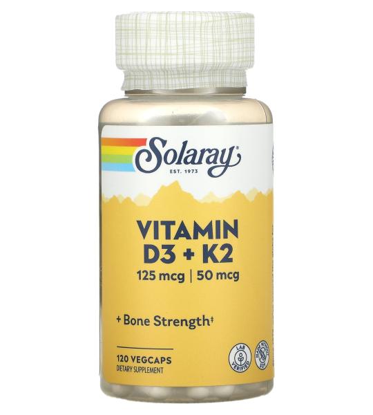 Solaray Vitamin D3 + K2 Capsules